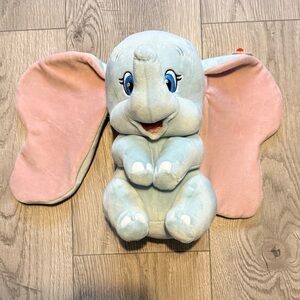 Disney TY Sparkle Dumbo Plush with Blue and Pink Accents